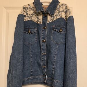 Vintage Denim and Lace Women's Jacket